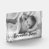 Gepersonaliseerde Elegant Baby Naam Script Foto ca (Links)