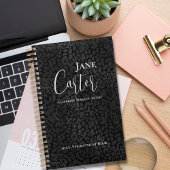 Gepersonaliseerde Elegant Black Leopard Makeup Art Planner