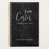 Gepersonaliseerde Elegant Black Leopard Makeup Art Planner (Voorkant)