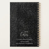 Gepersonaliseerde Elegant Black Leopard Makeup Art Planner (Achterkant)