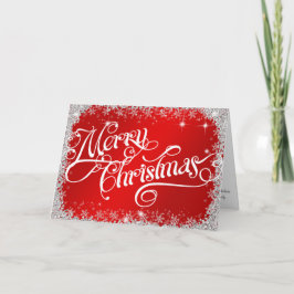 GEPERSONALISEERDE Elegant Brilliant Red-kerst Feestdagen Kaart