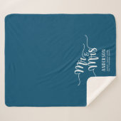 Gepersonaliseerde Elegant Calligraphy Mr. & Mrs. Sherpa Deken (Voorkant (horizontaal))