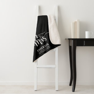 Gepersonaliseerde Elegant Calligraphy Mr. & Mrs. Sherpa Deken