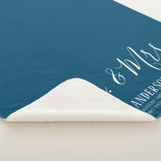 Gepersonaliseerde Elegant Calligraphy Mr. & Mrs. Sherpa Deken (3/4)