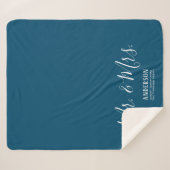 Gepersonaliseerde Elegant Calligraphy Mr. & Mrs. Sherpa Deken (Voorkant (horizontaal))