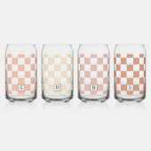 Gepersonaliseerde Elegant Check Patten Boho Shades Blikvorm Glas (Achterkant)