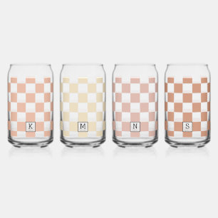 Gepersonaliseerde Elegant Check Patten Boho Shades Blikvorm Glas
