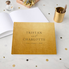 Gepersonaliseerde Elegant Chic Gold Gastenboek
