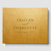 Gepersonaliseerde Elegant Chic Gold Gastenboek (Voorkant)