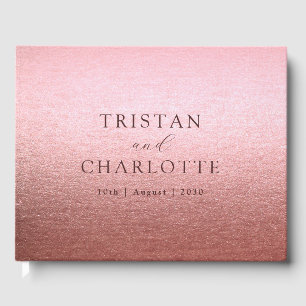 Gepersonaliseerde Elegant Chic Roos Gold Gastenboek