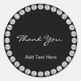 Gepersonaliseerde Elegant & Classy Black met diama Ronde Sticker