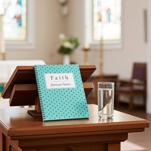 Gepersonaliseerde Elegant Cross Motif Sermon Notit Notitieboek