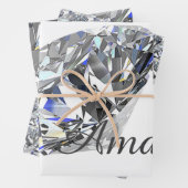 Gepersonaliseerde Elegant Diamonds Inpakpapier Vel (In situ)