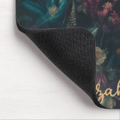 Gepersonaliseerde Elegant Donker Gotische Bloemen Muismat (Hoek)