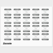 Gepersonaliseerde Elegant Fancy Zilver 25e Jubileu Vierkante Sticker (Vel)
