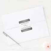 Gepersonaliseerde Elegant Fancy Zilver 25e Jubileu Vierkante Sticker (Envelop)