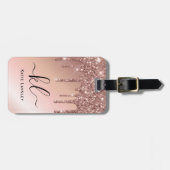 Gepersonaliseerde Elegant Faux Roos Gold Glitter D Bagagelabel (Voorkant horizontaal)