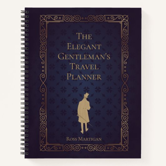 Gepersonaliseerde Elegant Gentleman's Travel Plann Notitieboek (Voorkant)