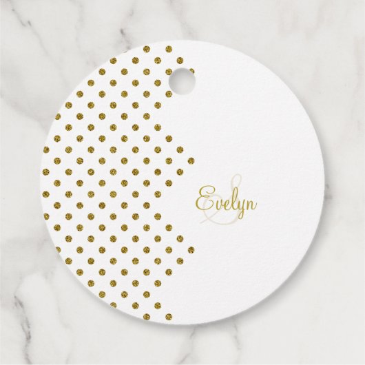 Gepersonaliseerde Elegant Glitter Gold Favoriet Ta Bedankjes Labels (Achterkant)