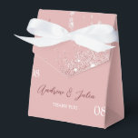 Gepersonaliseerde Elegant Glitter Monogram Favorie Bedankdoosjes<br><div class="desc">Elegante Rosy Glitter gunstbox. U kunt de tekst naar wens wijzigen</div>