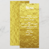 Gepersonaliseerde Elegant Gold Wedding Dinner Menu Kaart (Voorkant / Achterkant)