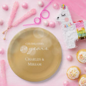 Gepersonaliseerde Elegant Golden 50th Jubileum Par Papieren Bordje (Feest)