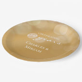 Gepersonaliseerde Elegant Golden 50th Jubileum Par Papieren Bordje (Gekanteld)