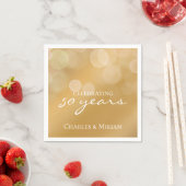 Gepersonaliseerde Elegant Golden 50th Jubileum Par Servet (Insitu)