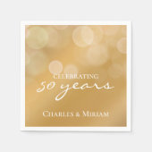 Gepersonaliseerde Elegant Golden 50th Jubileum Par Servet (Voorkant)
