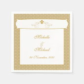Gepersonaliseerde Elegant Goud Fancy Fleur de Lis Servet (Voorkant)