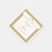 Gepersonaliseerde Elegant Goud Fancy Fleur de Lis Servet (Hoek)