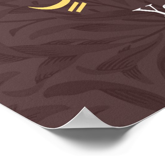 Gepersonaliseerde Elegant Goud Islamitisch Arabisc Poster (Hoek)