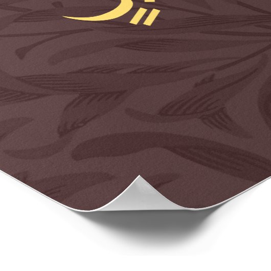 Gepersonaliseerde Elegant Goud Islamitisch Arabisc Poster (Hoek)