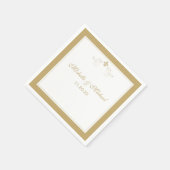Gepersonaliseerde Elegant Goud Wit Fleur de Lis Servetten (Hoek)
