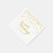 Gepersonaliseerde Elegant Gouden Confetti Prettige Servet (Hoek)