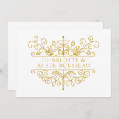 Gepersonaliseerde Elegant Gouden Paar Notitiekaartje (Voorkant / Achterkant)