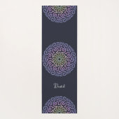 Gepersonaliseerde Elegant Gradient Mandala Navy Bl Yogamat (Achterkant)
