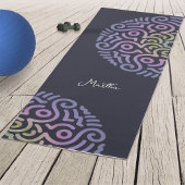 Gepersonaliseerde Elegant Gradient Mandala Navy Bl Yogamat