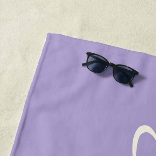 Gepersonaliseerde Elegant Lavendel Handgeschreven  Strandlaken (In situ)