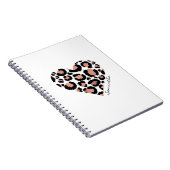 Gepersonaliseerde Elegant Leopard Patroon Hart Notitieboek (Rechterzijde)