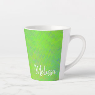 Gepersonaliseerde Elegant Lime Green Marked Art Latte Mok