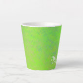 Gepersonaliseerde Elegant Lime Green Marked Art Latte Mok (Voorkant)