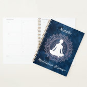 Gepersonaliseerde Elegant mandala blue meditatie b Planner (Display)