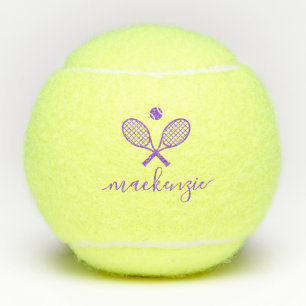 Gepersonaliseerde Elegant Manuscript Paarse GeCros Tennisballen