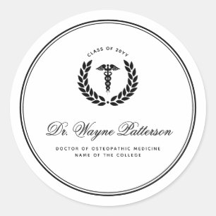 Gepersonaliseerde Elegant Medical School Afstudere Ronde Sticker
