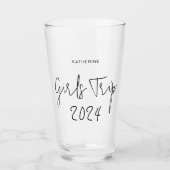 Gepersonaliseerde Elegant Meisjes Trip Script Typo Glas (Voorkant)