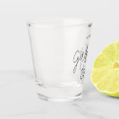 Gepersonaliseerde Elegant Meisjes Trip Script Typo Shot Glas (Links)
