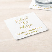 Gepersonaliseerde Elegant Modern 50ste Jubileum Pa Kartonnen Onderzetters (Schuin)