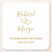 Gepersonaliseerde Elegant Modern 50ste Jubileum Pa Kartonnen Onderzetters (Voorkant)