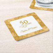 Gepersonaliseerde Elegant Modern 50ste Jubileum Pa Kartonnen Onderzetters (Schuin)